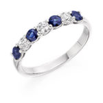 Diamond And Sapphire Half Eternity Ring