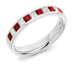 Diamond And Ruby Half Eternity Ring