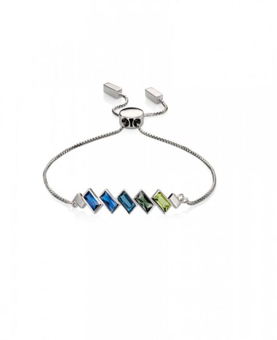 Fiorelli Silver Toggle Bracelet Blue Stones