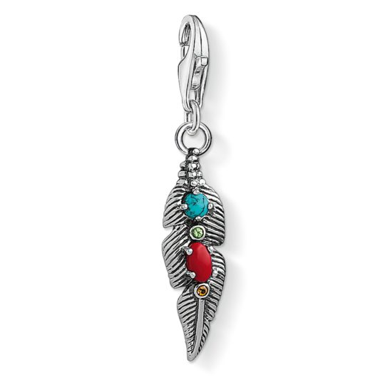 Sterling Silver Ethnic Feather Charm