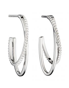 Fiorelli Silver Textured Double Hoop Earrings