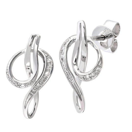 Diamond Set Abstract Style Earrings