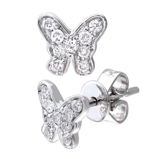 Diamond Set Butterfly Earrings