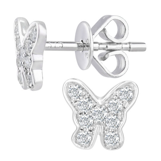 Diamond Set Butterfly Earrings