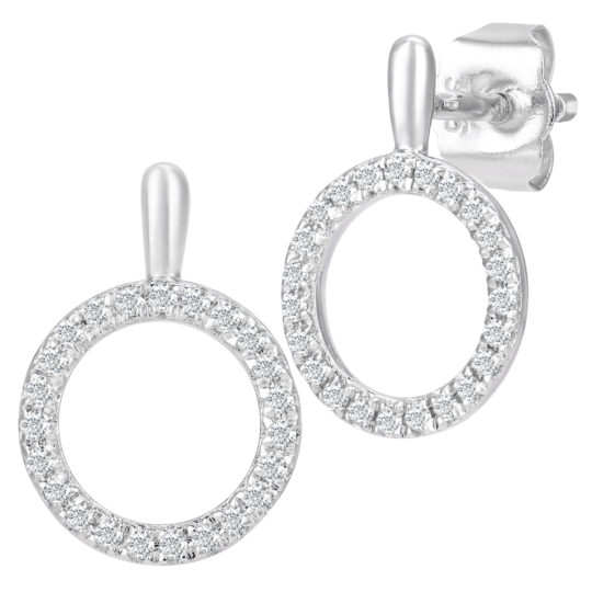Diamond Set Drop Earrings