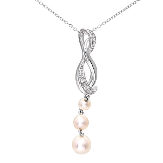 Pearl & Diamond Drop Pendant