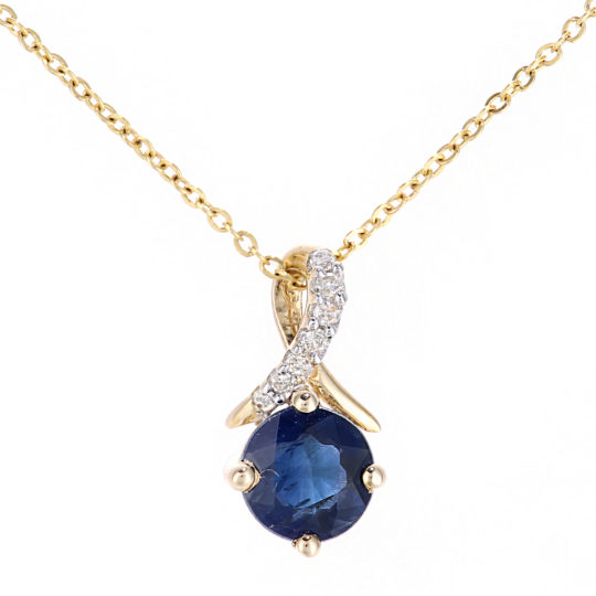 Sapphire & Diamond Set Pendant