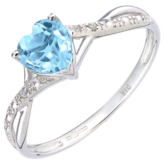 Heart Shape Blue Topaz Ring