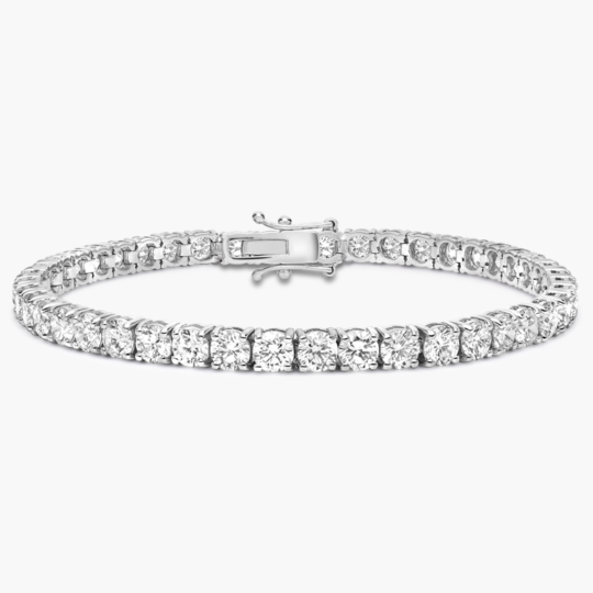 18ct White Gold Diamond Line Bracelet