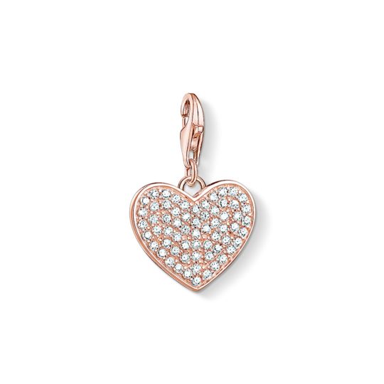 Thomas Sabo Pave Heart Charm Rose Gold Plated