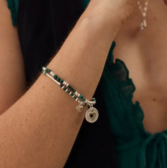 ChloBo Guiding Love Malachite Set Of 2 Bracelets