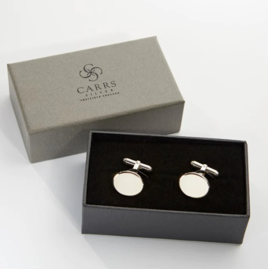 Carrs Sterling Silver Plain Round Cufflinks