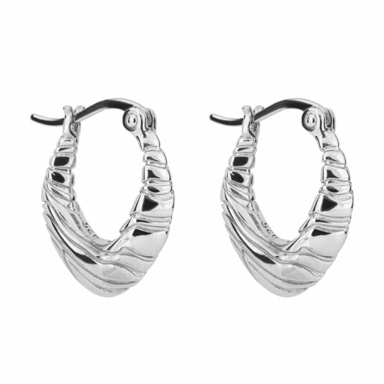 Fiorelli Ripple Silver Hoop Earrings