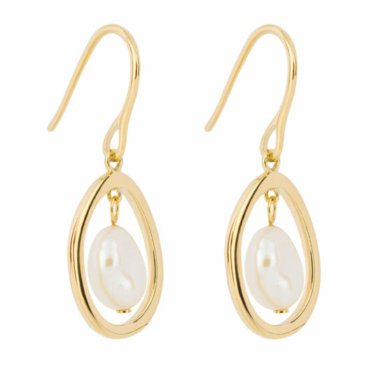 Fiorelli Floating Freshwater Pearl Gold Plated Earrings