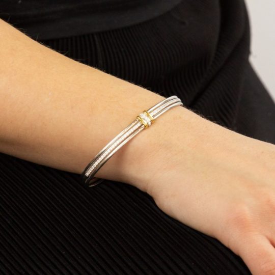 Fiorelli Silver Bangle Gold Plated Detail
