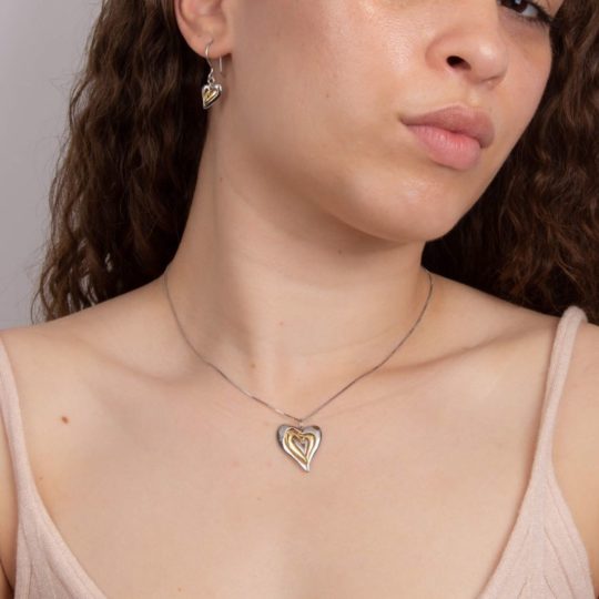 Fiorelli Silver & Gold Plated Heart Pendant