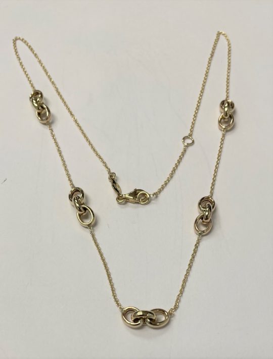 9ct Yellow Gold Triple Circle Necklace