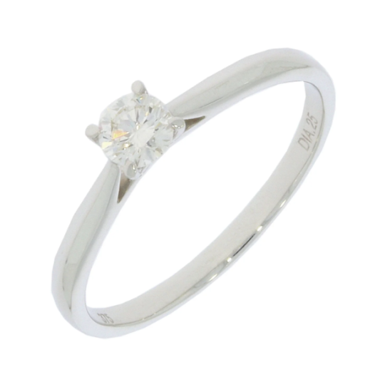 9ct White Gold Solitaire Diamond Ring