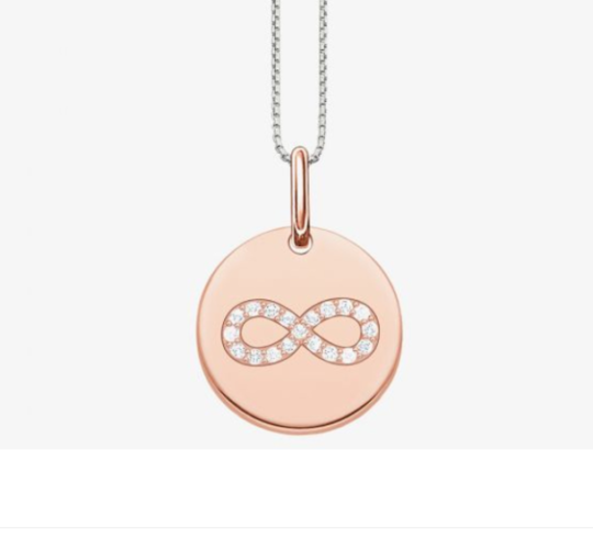 Thomas Sabo Rose Gold Plated Infinity Disc Necklace