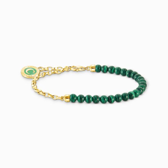 Thomas Sabo Green Imitation Malachite Charm Bracelet