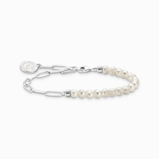 Thomas Sabo Freshwater Pearl and Silver Charm Bracelet