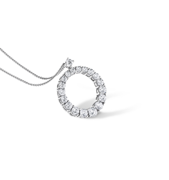 Diamond Open Circle Pendant