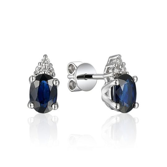 Sapphire & Diamond White Gold Earrings