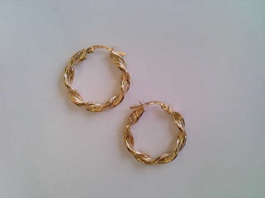 9ct Yellow Gold Rope Hoop