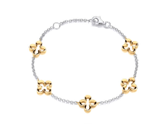 9ct Gold Flower Bracelet