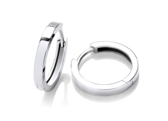 9ct White Gold Huggie Hoop Earrings