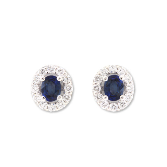 Sapphire & Diamond Stud Earrings