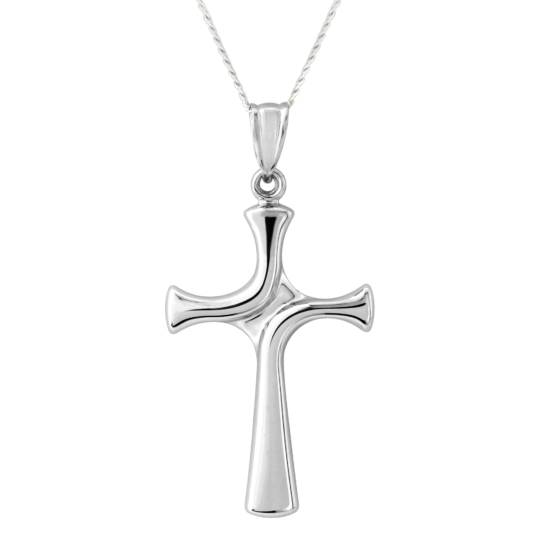 9ct White Gold Cross