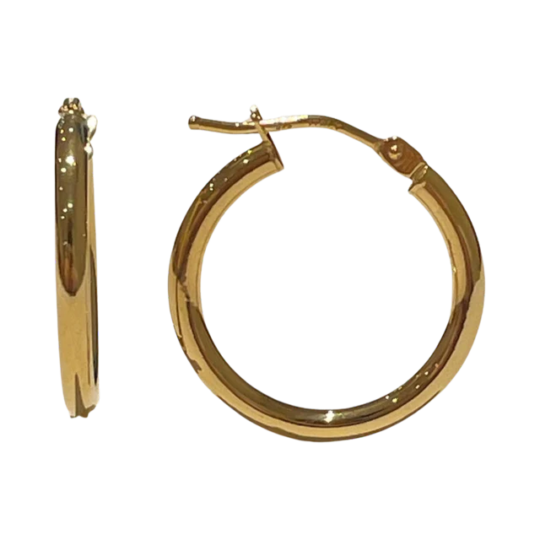 9ct Yellow Gold 15mm Hoop