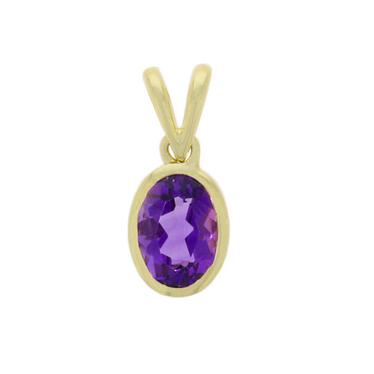 9ct Yellow Gold Amethyst Pendant