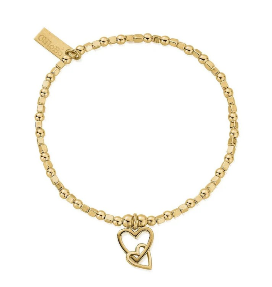 ChloBo Mini Cube Interlocking Love Heart Bracelet