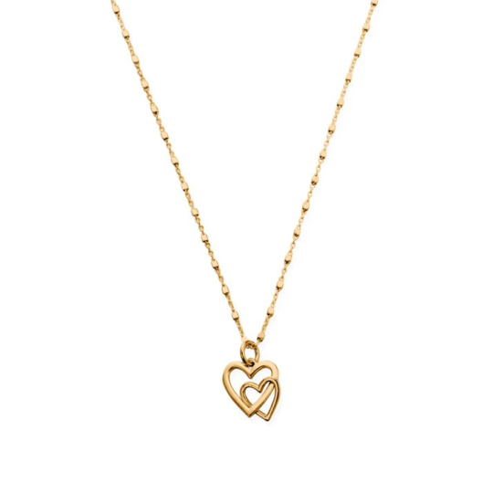 ChloBo Delicate Cube Interlocking Heart Necklace