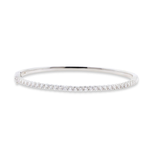 Diamond Set Hinged Bangle