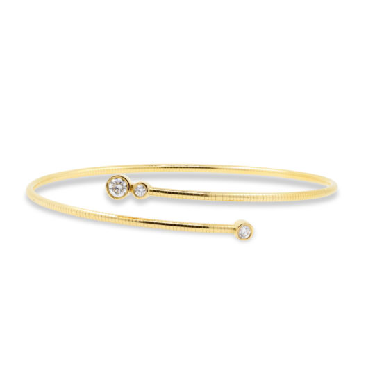 Diamond Set 18ct Yellow Gold Bangle