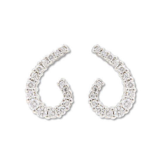 Diamond Drop Swirl Earrings