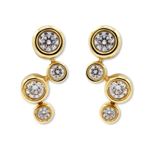 18ct Yellow Gold Diamond Drop Earrings