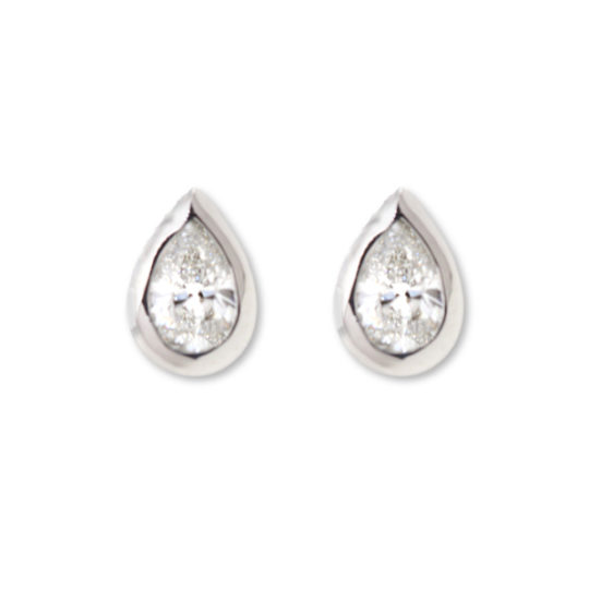 Diamond Pear Stud Earrings