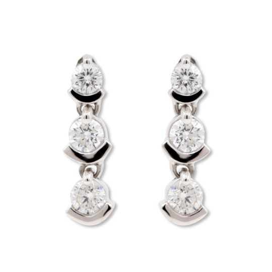 Diamond 18ct White Gold Drop Earrings